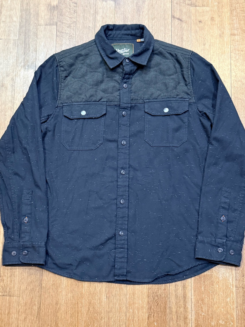 Howler Bros - Quintana Flannel Black Speckled Long-Sleeve Shirt - MED (slim fit)